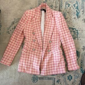Pink Zara blazer, thicker material